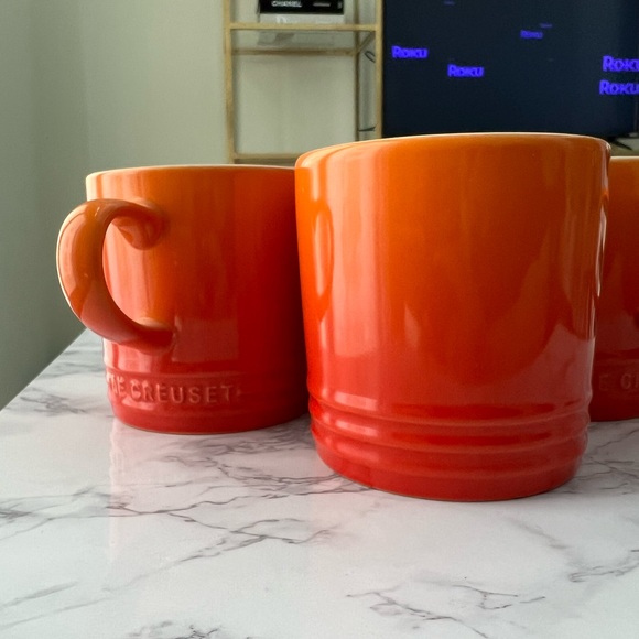 Le Creuset Kitchen Nwt Set Of 4 Le Creuset Mugs In Flame Poshmark